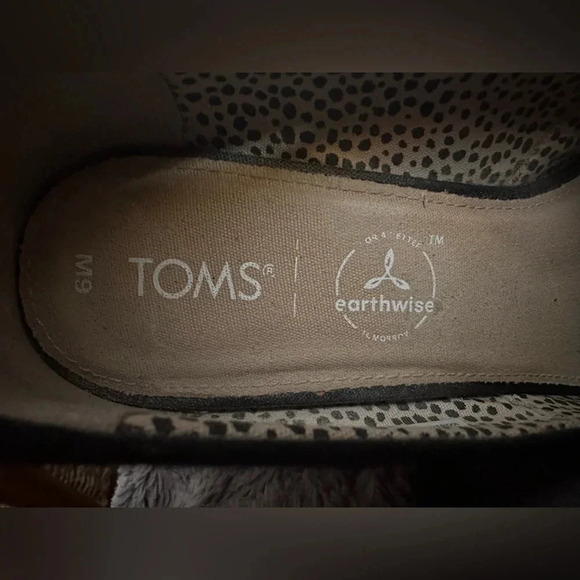 TOMS Women Michelle Black Cotton Peep-Toe Platform Cork Wedge Heel - Picture 5 of 6